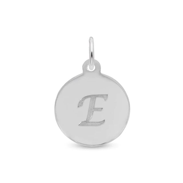Rembrandt CharmsÂ® Letter "E" Disc in Sterling Silver