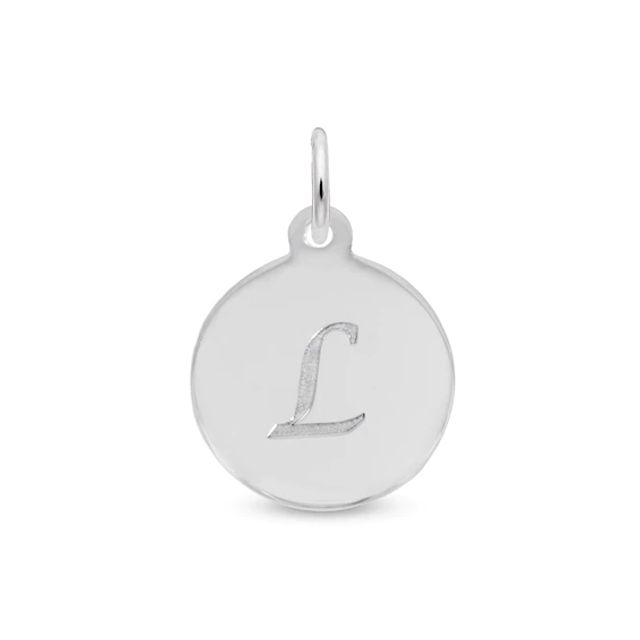 Rembrandt CharmsÂ® Letter "L" Disc in Sterling Silver