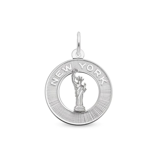 Rembrandt CharmsÂ® "New York" Statue of Liberty Open Circle in Sterling Silver