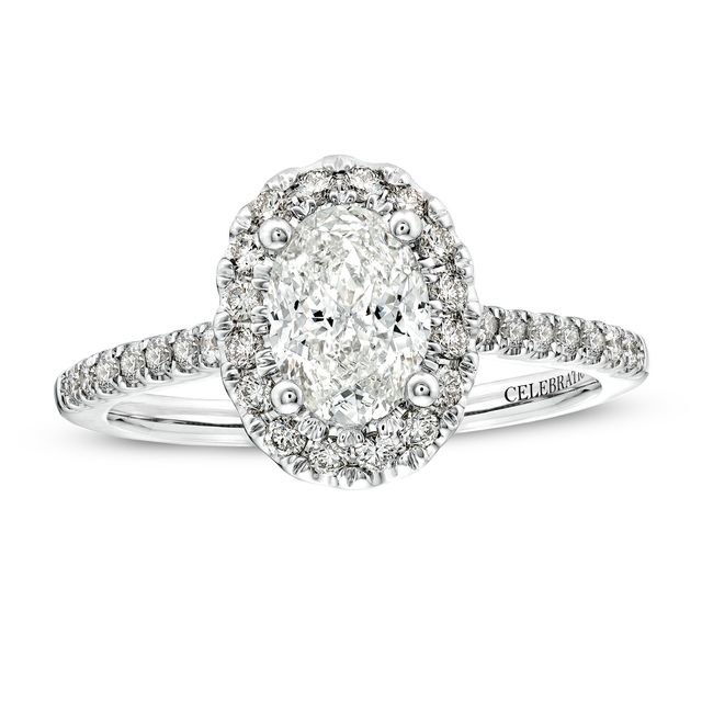 Celebration Infiniteâ¢ 1-1/2 CT. T.w. Certified Oval Diamond Frame Engagement Ring in 14K White Gold (I/Si2)