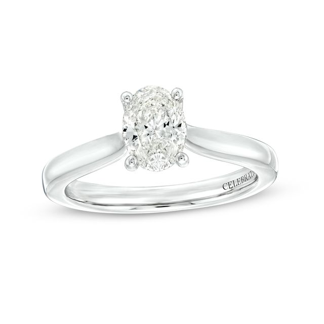 Celebration Infiniteâ¢ 1 CT. Certified Oval Diamond Solitaire Engagement Ring in 14K White Gold (I/Si2)