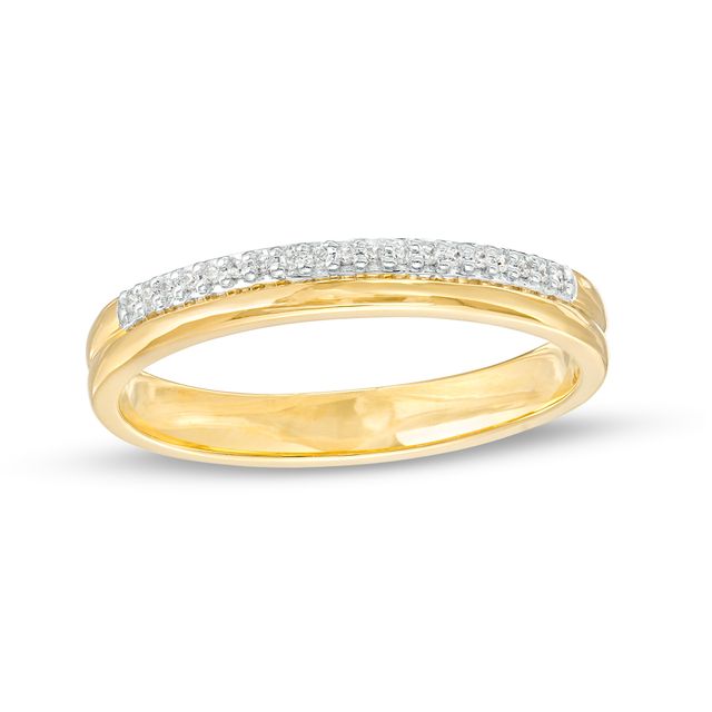 1/20 CT. T.w. Diamond Double Row Thumb Ring in 10K Gold
