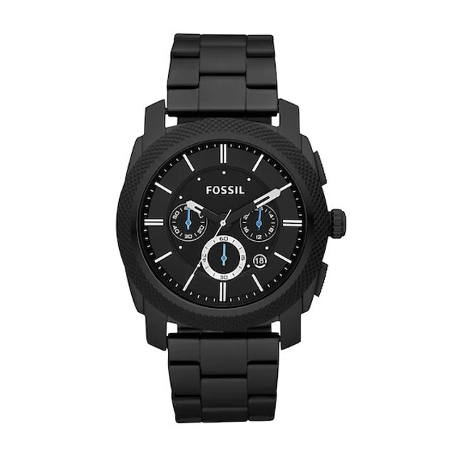 Men's Fossil Machine Black IP Chronograph Watch with Black Dial (Model: Fs4552)