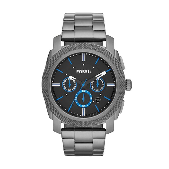 Men's Fossil Machine Gunmetal Grey IP Chronograph Watch with Black Dial (Model: Fs4931)