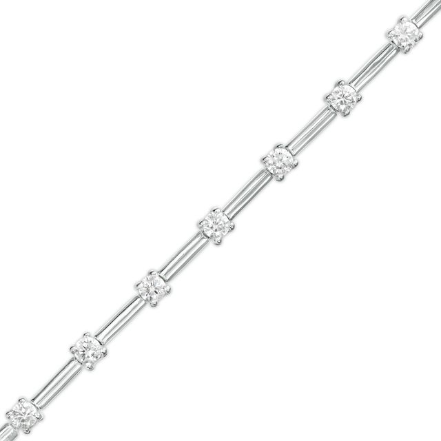 1 CT. T.w. Diamond Alternating Line Bracelet in 10K White Gold