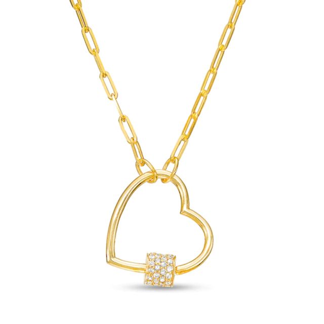 1/3 CT. T.w. Multi-Diamond Heart Outline Necklace in 10K Gold