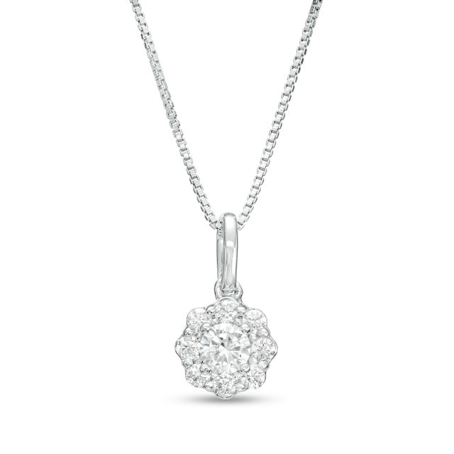 1/4 Ct. T.W. Certified Lab-Created Diamond Frame Pendant in 10K White Gold (F/SI2)