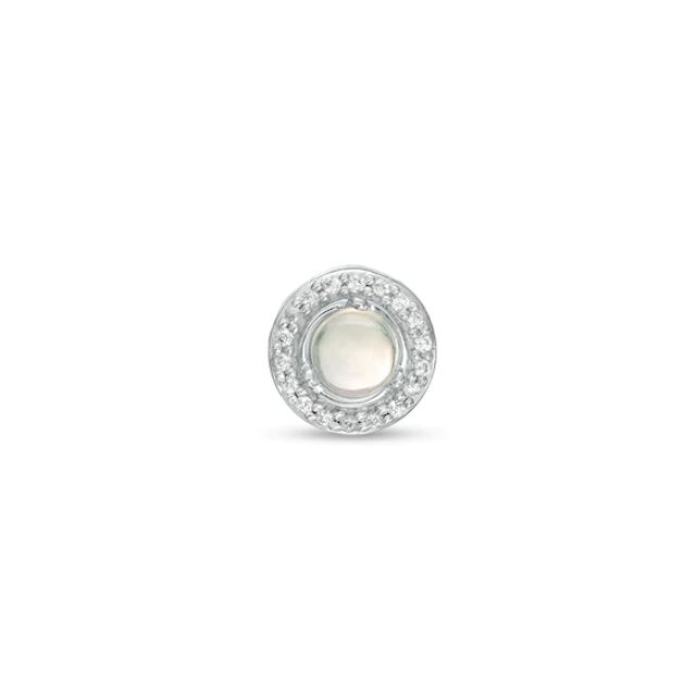 Opal and Diamond Accent Frame Charm in 10K White Gold
