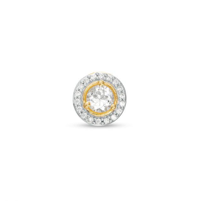 White Sapphire and Diamond Accent Frame Charm in 10K Gold