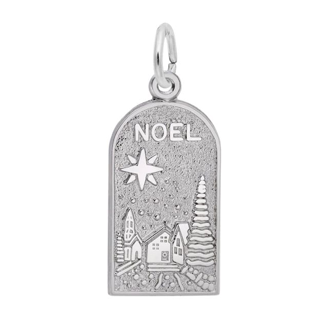 Rembrandt CharmsÂ® "Noel" Town Holiday Disc in Sterling Silver