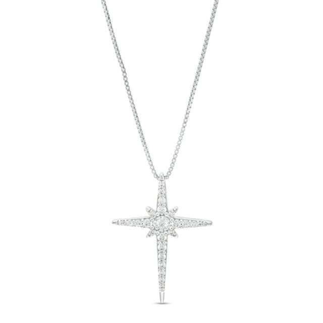 1/4 CT. T.w. Diamond North Star Pendant in 10K White Gold