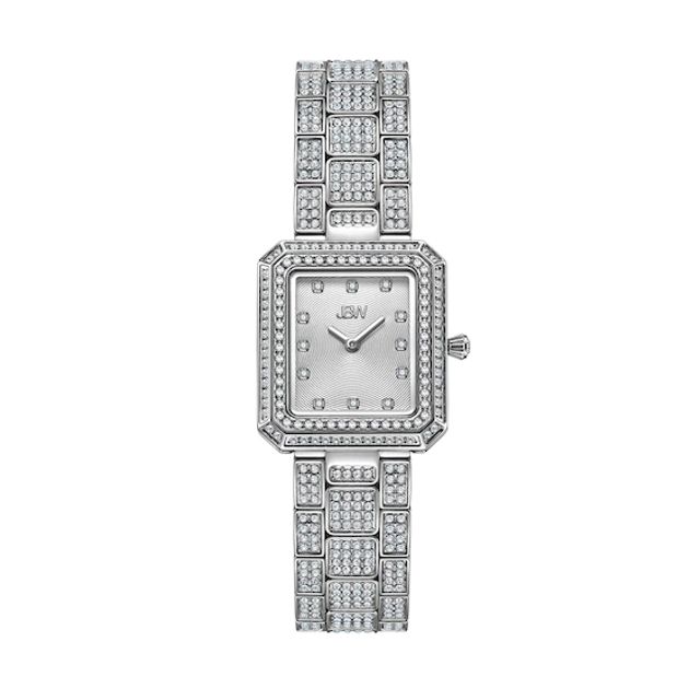 JBW Arc 1/8 CT. T.w. Diamond and Crystal Accent Watch with Rectangular Silver-Tone Dial (Model: J6390B)