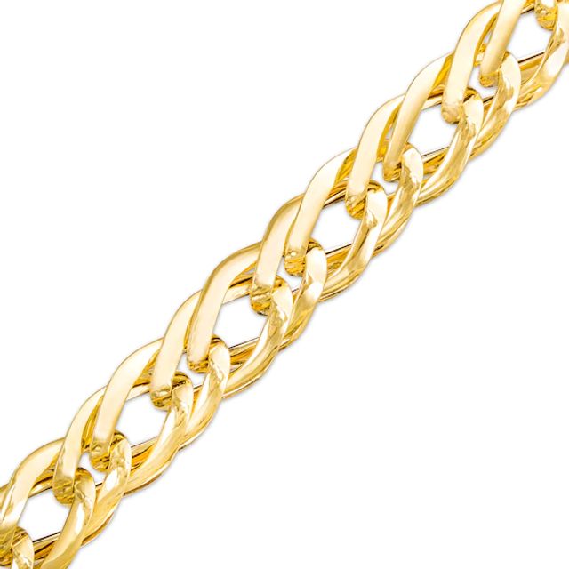 Italian Gold 2.5mm Double Flat Link Bracelet in Hollow 14K Gold - 7.5"