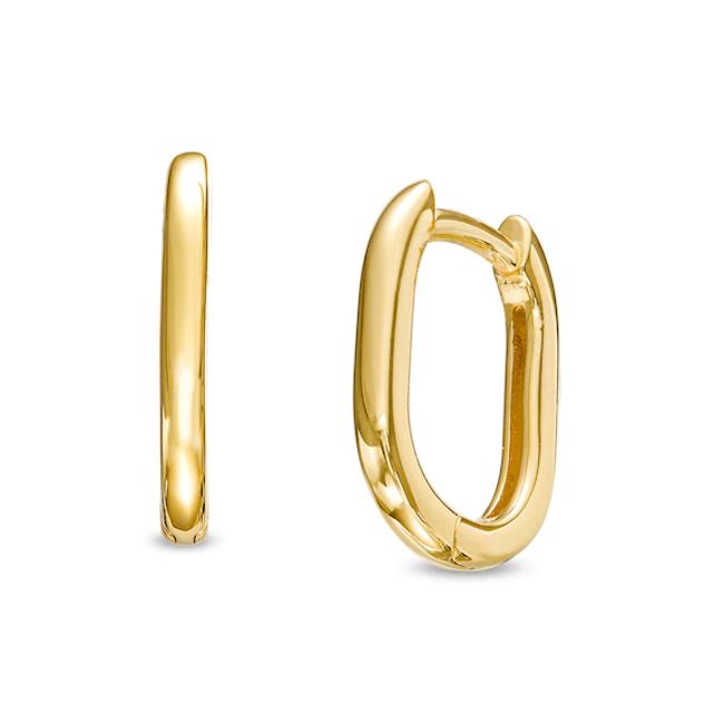 Men's 13.0 x 10.0mm Oval Tube Hoop Earrings in 10K Gold