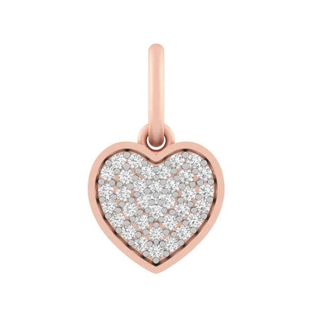 White Lab-Created Sapphire Heart Charm (Metal Color)