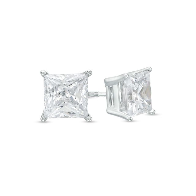 3 CT. T.w. Certified Princess-Cut Lab-Created Diamond Stud Earrings in 14K White Gold (F/Si2)