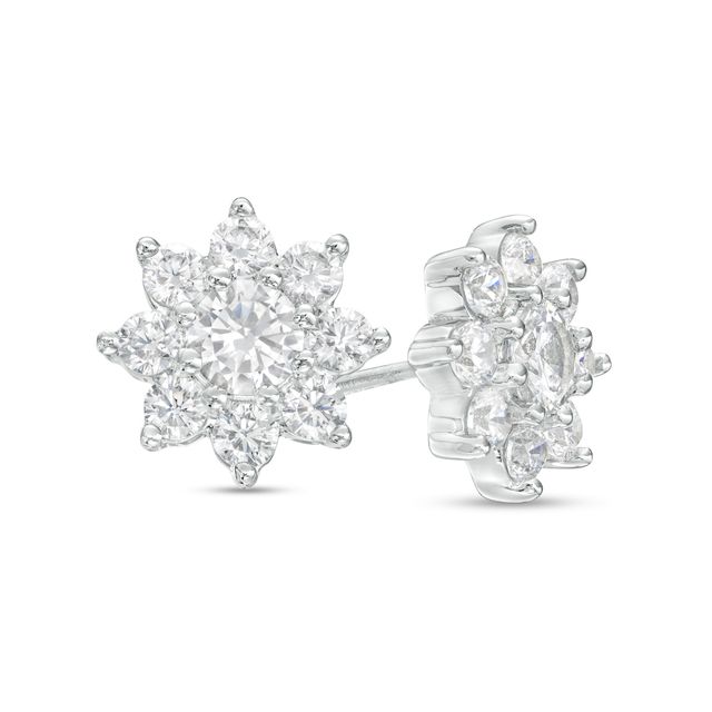 1 CT. T.w. Certified Lab-Grown Diamond Flower Stud Earrings in 14K White Gold (F/Si2)