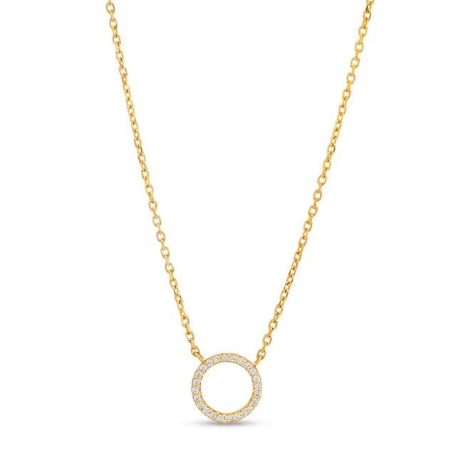 1/20 CT. T.w. Diamond Circle Outline Necklace in 10K Gold