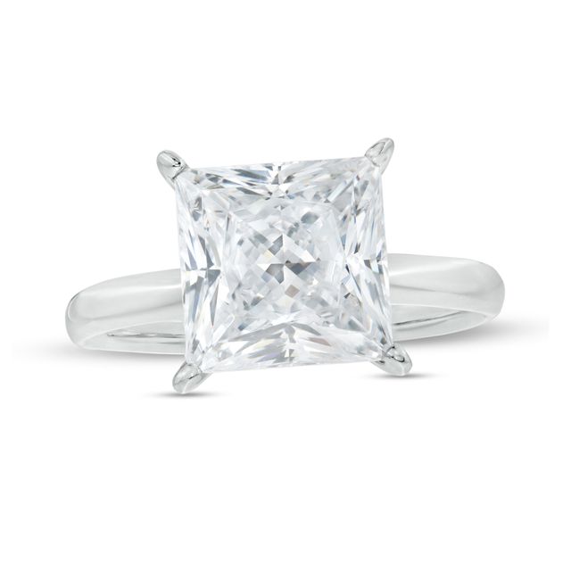 4 CT. Certified Princess-Cut Lab-Created Diamond Solitaire Engagement Ring in 14K White Gold (F/Vs2)