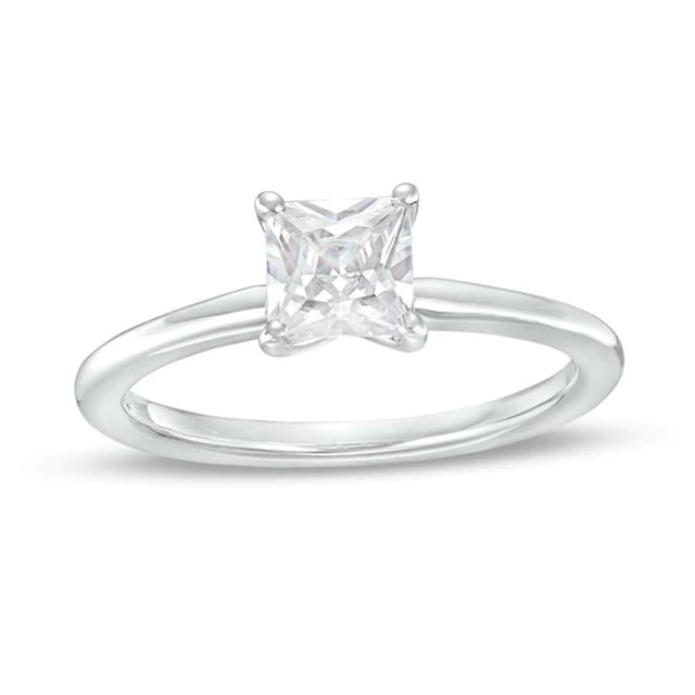 1 CT. Certified Princess-Cut Lab-Grown Diamond Solitaire Engagement Ring in 14K White Gold (I/Si2)