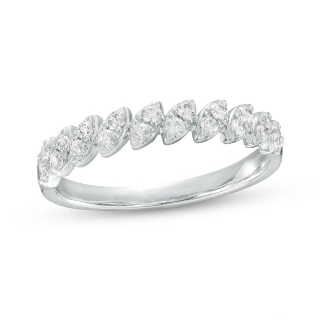 1/3 CT. T.w. Tilted Marquise-Shaped Multi-Diamond Stackable Anniversary Band in 10K White Gold