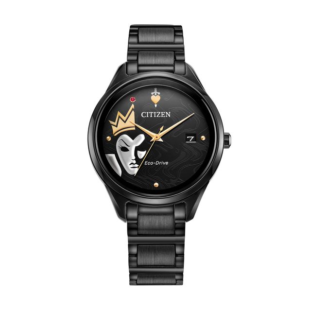 Ladies' Citizen Eco-DriveÂ® Villains Evil Queen Black Strap Watch and Box Set (Model: Fe6107-68W)