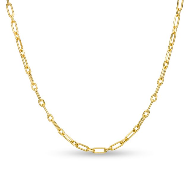 Child's Paper Clip Chain Necklace in Hollow 14K Gold â 13"