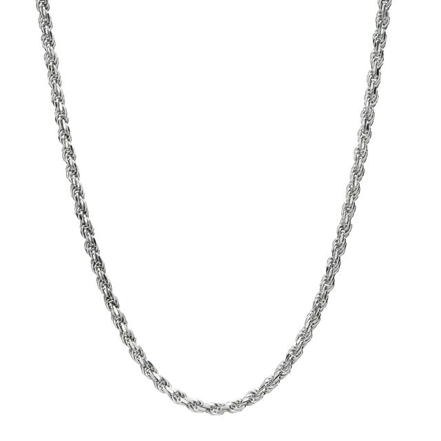 Vera Men's 5.0mm Solid Rope Chain Necklace in Sterling Silver - 22"