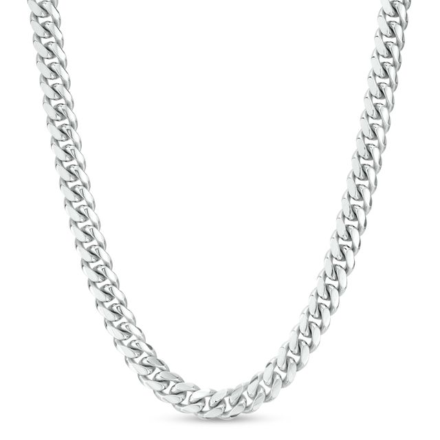 Vera Men's 6.2mm Cuban Link Necklace in Solid Sterling Silver - 18"