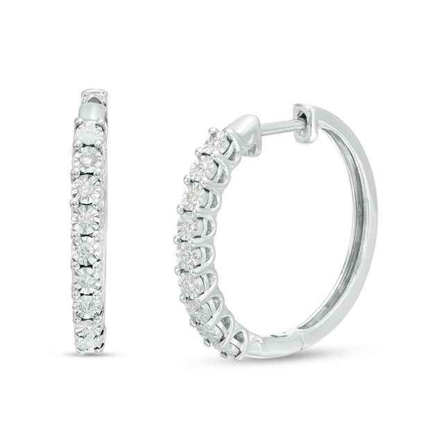 1/10 CT. T.w. Diamond Hoop Earrings in Sterling Silver