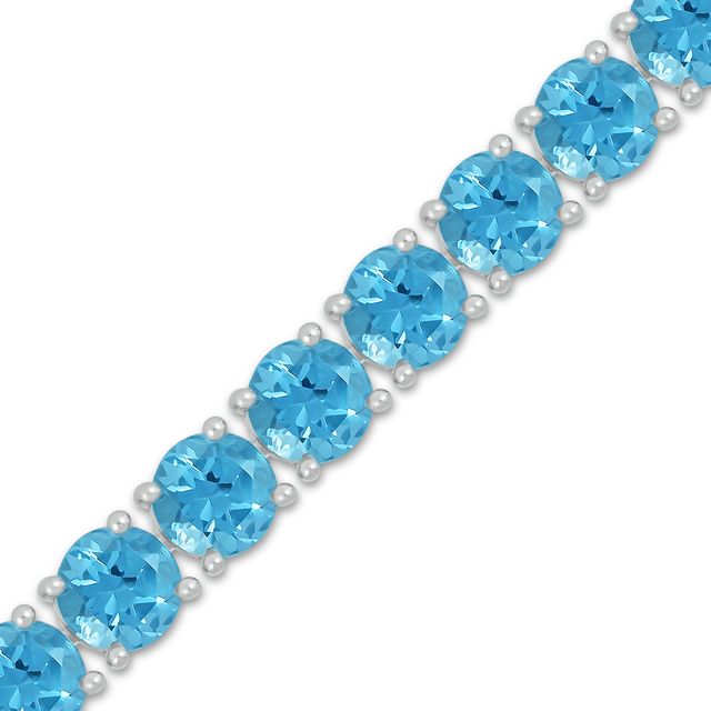 5.0mm Swiss Blue Topaz Tennis Bracelet in Sterling Silver - 7.5"