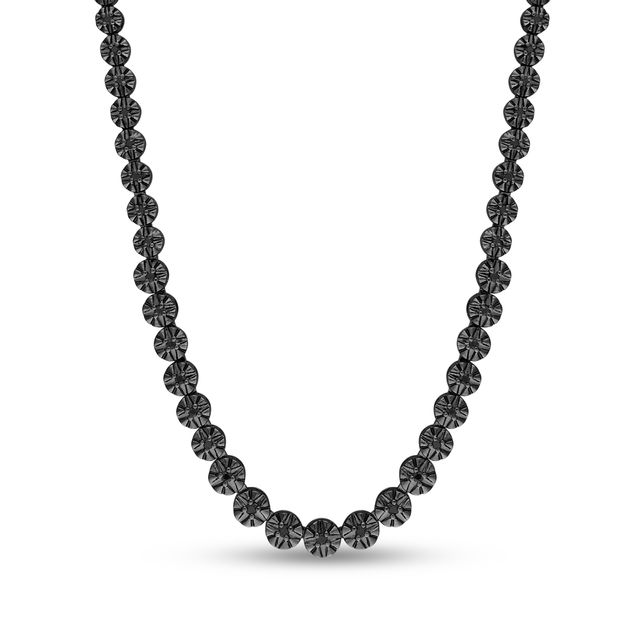 1/2 CT. T.w. Black Diamond Graduated Tennis Necklace in Sterling Silver with Black Rhodium Plate â 17"