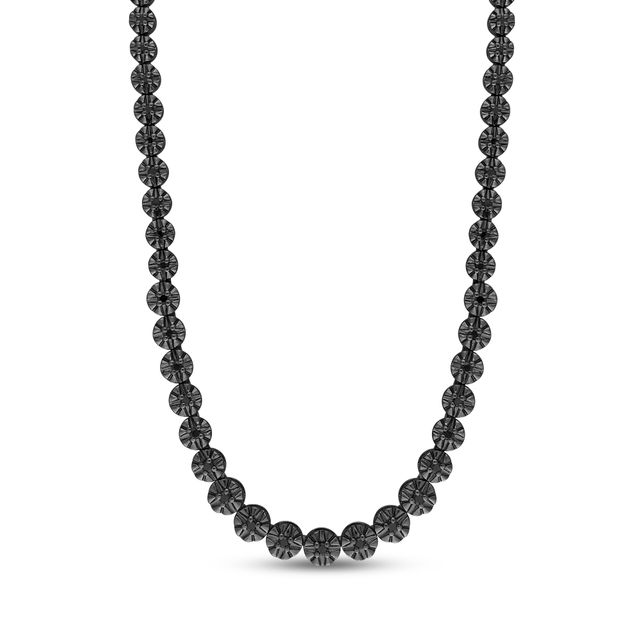1 CT. T.w. Black Diamond Graduated Tennis Necklace in Sterling Silver with Black Rhodium Plate â 17"
