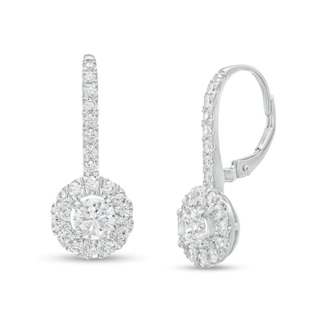 2 CT. T.w. Diamond Frame Drop Earrings in 10K White Gold