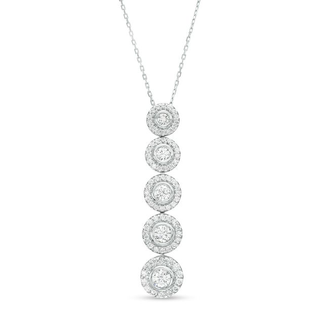 Marilyn Monroeâ¢ Collection 1 CT. T.w. Journey Diamond Frame Five Stone Pendant in 10K White Gold