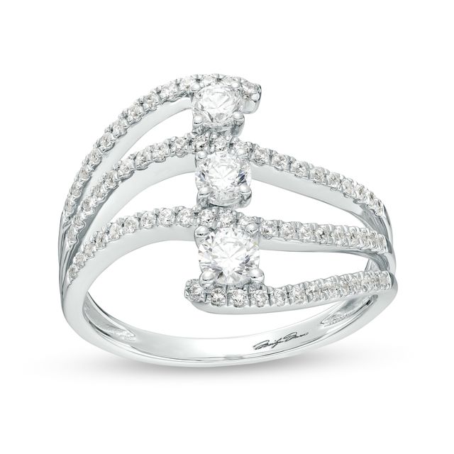 Marilyn Monroeâ¢ Collection 3/4 CT. T.w. Diamond Trio Layered Split Shank Ring in 10K White Gold