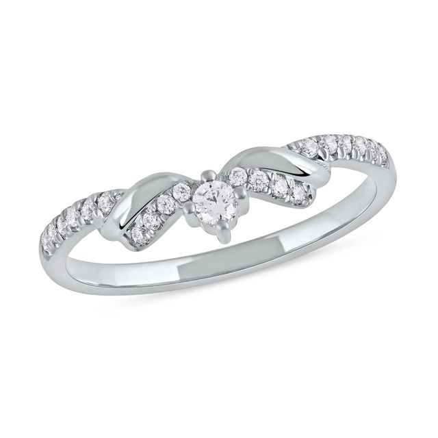 1/6 CT. T.w. Diamond Ribbon Layered Ring in 10K White Gold