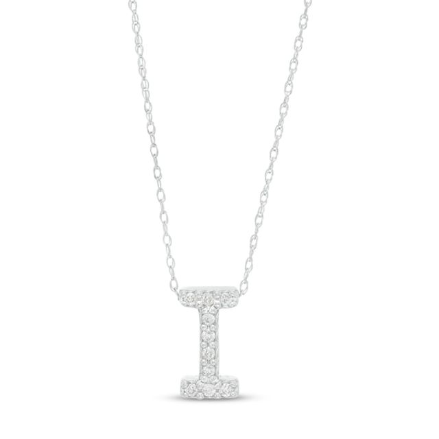 1/15 CT. T.w. Diamond "I" Initial Pendant in 10K White Gold
