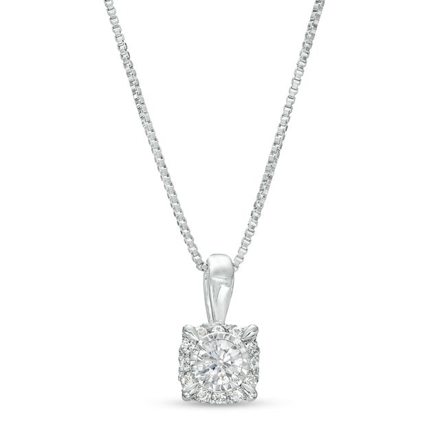 1/2 CT. T.w. Diamond Frame Pendant in 10K White Gold