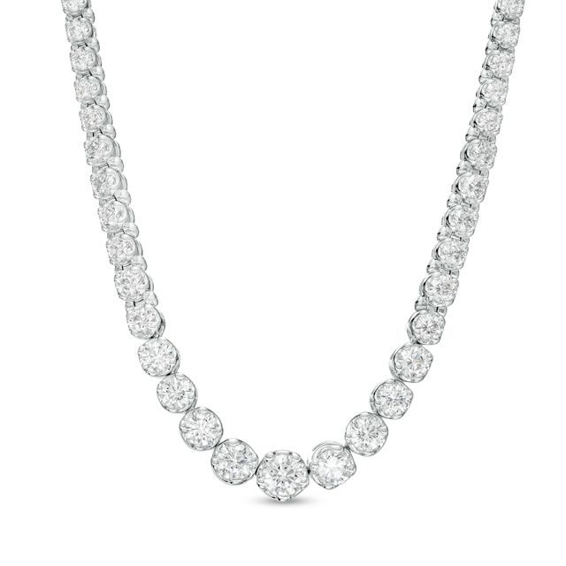 4 CT. T.w. Certified Lab-Created Diamond Graduated Riviera Necklace in 10K White Gold (F/Si2) â 17"