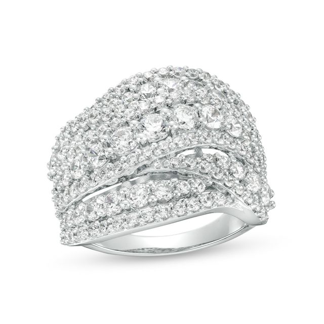 3 CT. T.w. Certified Lab-Created Diamond Multi-Row Ring in 10K White Gold (F/Si2)