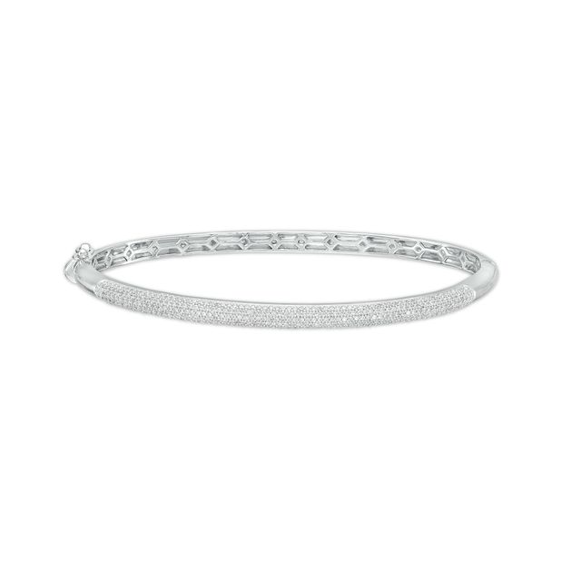 1 CT. T.w. Diamond Dome Multi-Row Bangle in Sterling Silver