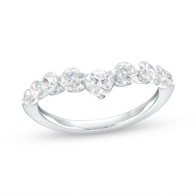 1 CT. T.w. Certified Lab-Created Diamond Seven Stone Contour Anniversary Band in 14K White Gold (F/Vs2)