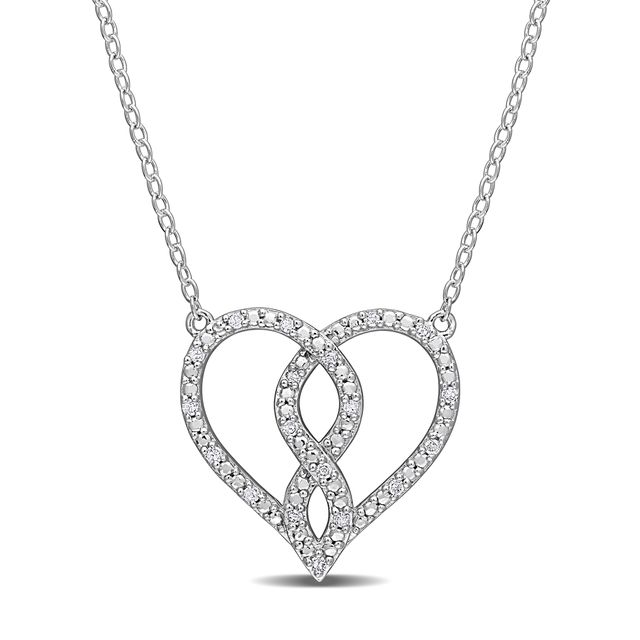 1/10 CT. T.w. Diamond Infinity Heart Necklace in Sterling Silver - 17"