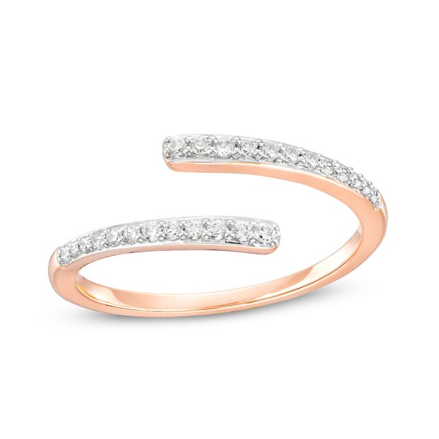 1/6 CT. T.w. Diamond Graduated Slant Bypass Anniversary Band in 10K Rose Gold