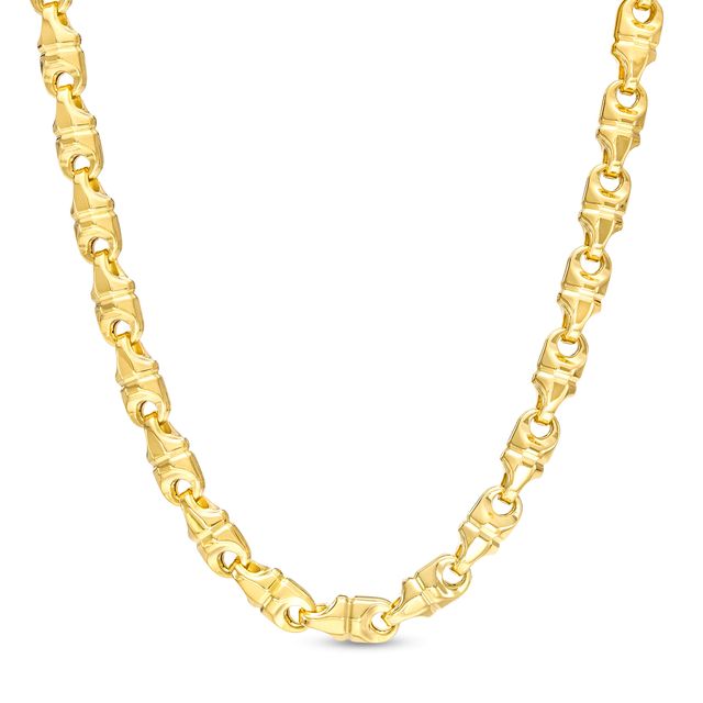 Men's Diamond-Cut Link Necklace in 10K Gold - 24"