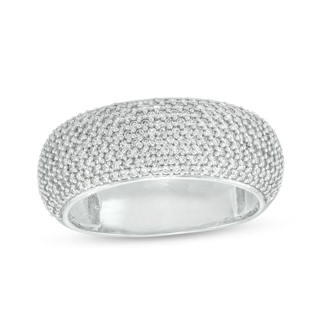 1 CT. T.w. Diamond Multi-Row Dome Band in Sterling Silver