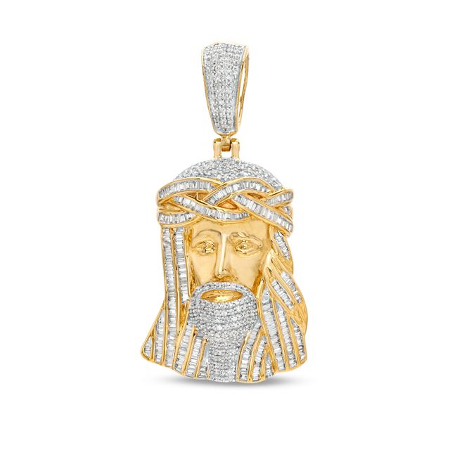 1-1/2 CT. T.w. Diamond Jesus Necklace Charm in 10K Gold