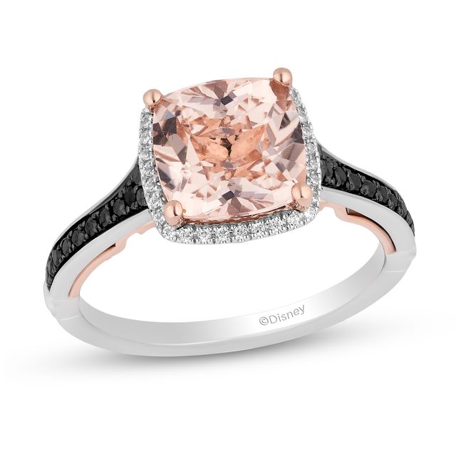 Enchanted Disney Villains Maleficent Morganite and 1/4 CT. T.W Diamond Engagement Ring in 14K Two-Tone Gold