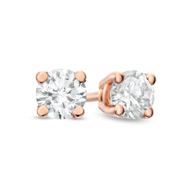 1/2 CT. T.w. Diamond Solitaire Stud Earrings in 14K Rose Gold (J/I3)